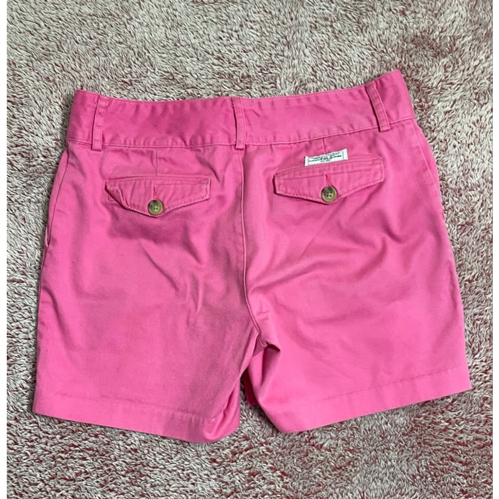 Girls Ralph Lauren Pink Classic Polo Chino Shorts Size 14 Y2K